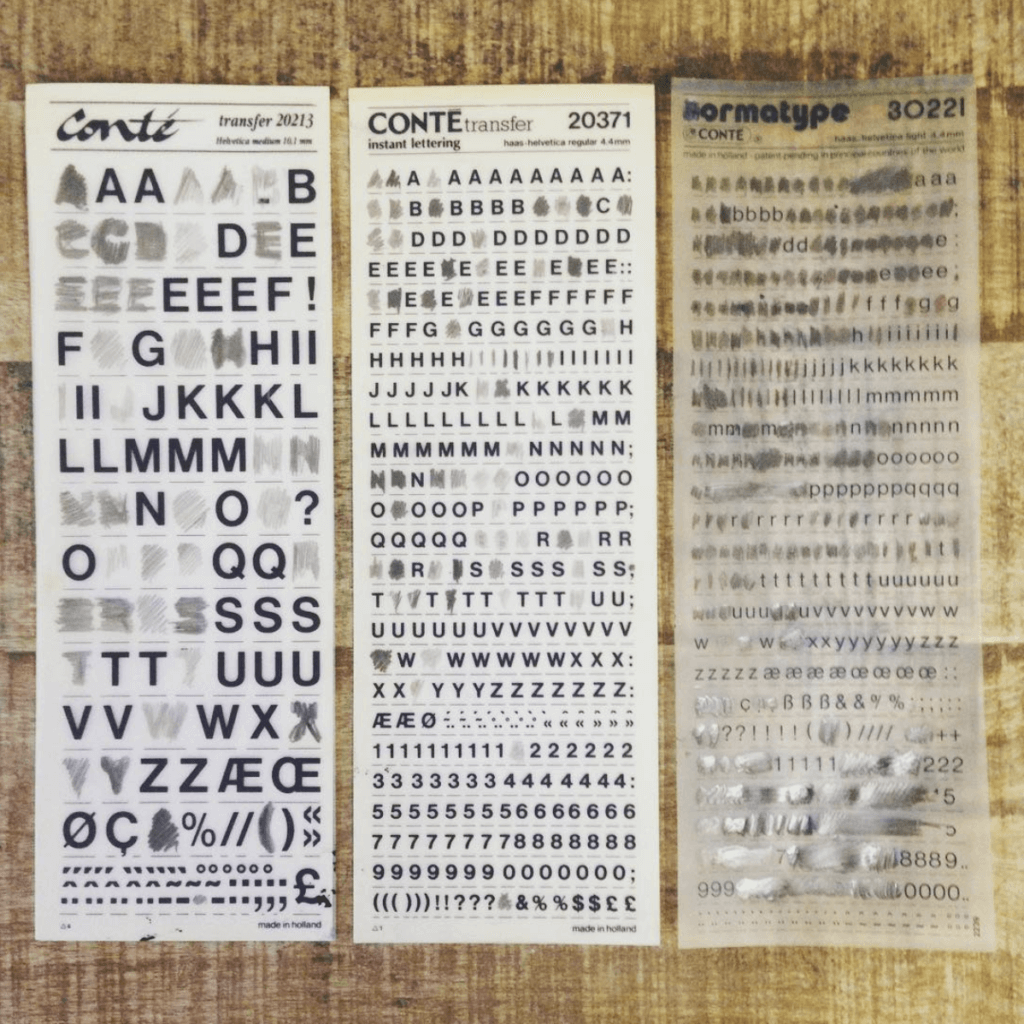 Letraset used by a graphic designer